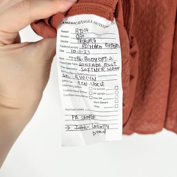 American Eagle Rust Sleeveless Embroidered Romper - Picture 7 of 8